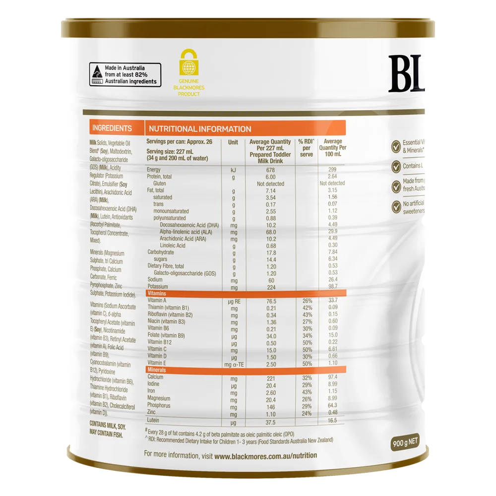 Sữa Blackmores Toddler Số 3 900g (từ 1 tuổi)