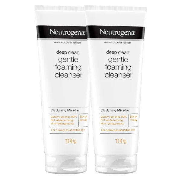 Combo 2 Sữa rửa mặt dịu nhẹ làm sạch sâu Neutrogena Deep Clean Gentle Foaming Cleanser 100g