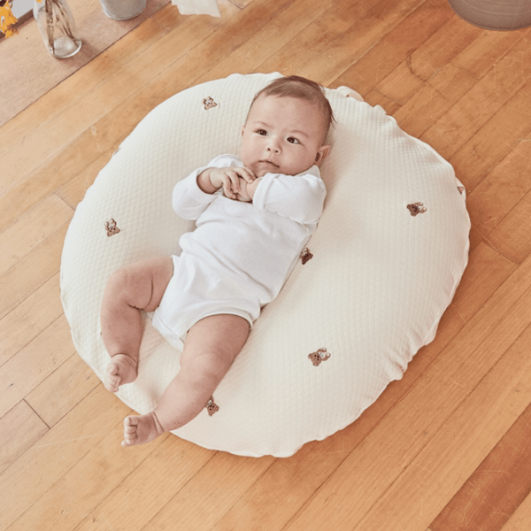 Gối chống trào ngược ROTOTO BEBE Airmesh gỗ sồi nguyên khối (Kem,Nơ gấu/Poodle, Giao mẫu ngẫu nhiên)