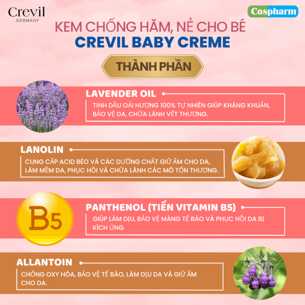 Kem chống hăm, chống nẻ trẻ em Crevil 125ml