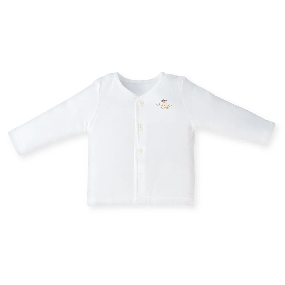 Set 2 áo sơ sinh cài giữa tay dài Animo Easy KV0724003 (NB-9M,Trắng-HT Cá)