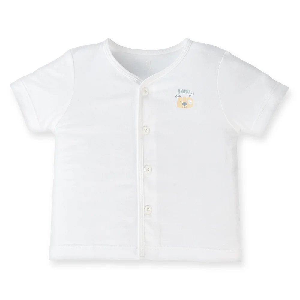 Set 2 áo sơ sinh cài giữa tay ngắn Animo Easy KV0724001 (NB,Trắng-HT Cún con)
