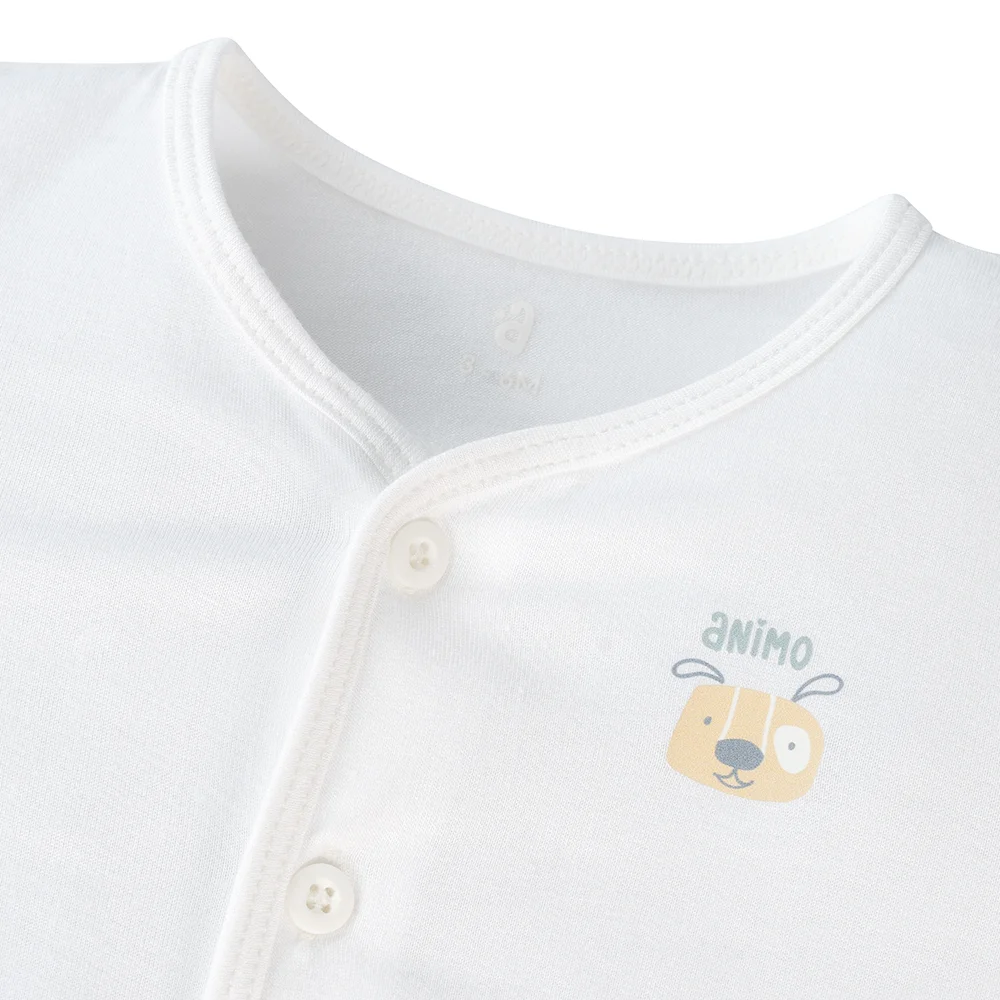 Set 2 áo sơ sinh cài giữa tay ngắn Animo Easy KV0724001 (NB,Trắng-HT Cún con)