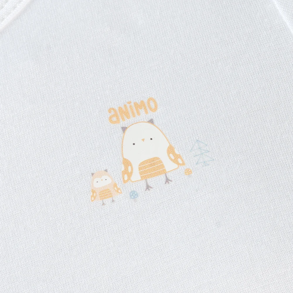 Set 2 áo sơ sinh cài chéo tay ngắn Animo Easy KV0724002 (NB-9M,Trắng-HT Chim non)