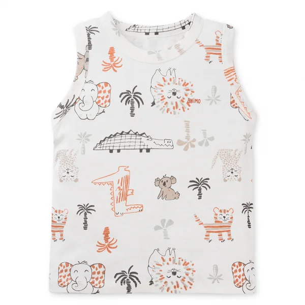 Set 2 áo bé trai sát nách Animo Easy HN0524017 (1-4Y,Nhiều màu)