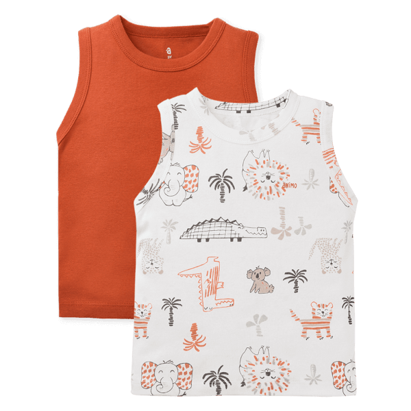 Set 2 áo bé trai sát nách Animo Easy HN0524017 (1-4Y,Nhiều màu)