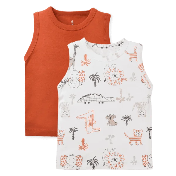 Set 2 áo bé trai sát nách Animo Easy HN0524017 (1-4Y,Nhiều màu)