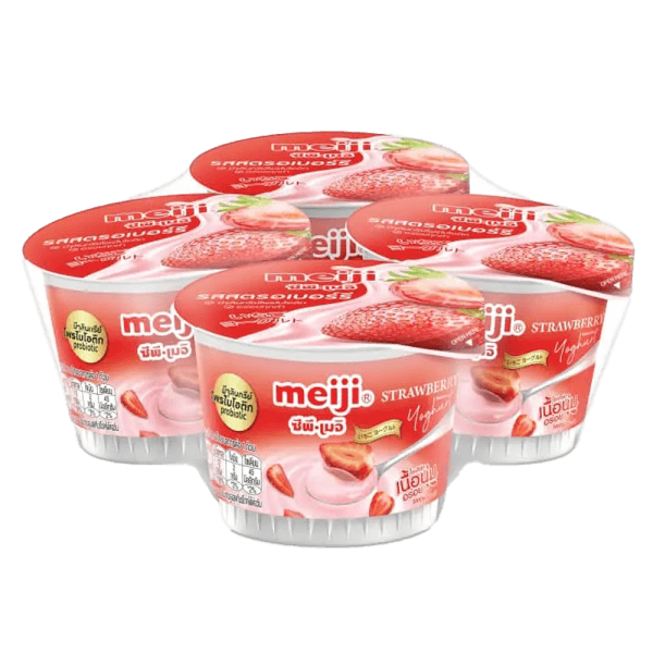 Sữa chua với dâu tây hiệu Meiji 90g x 4 hộp