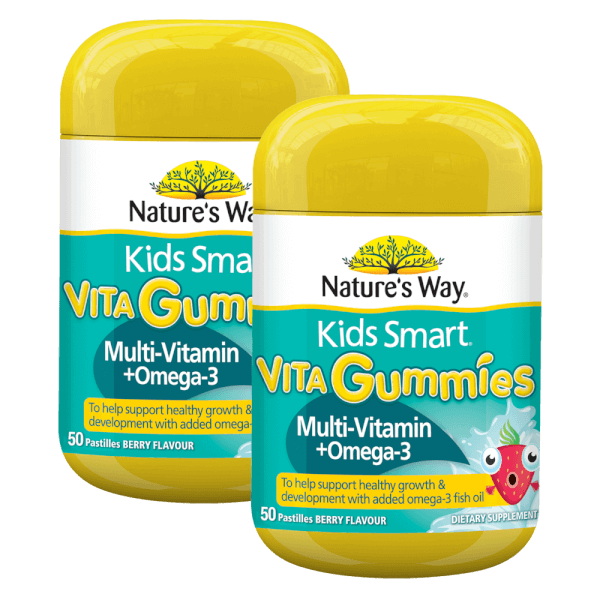 Combo 2 Thực phẩm bảo vệ sức khỏe Nature's Way Kids Smart Vita Gummies Multi-Vitamin + Omega-3