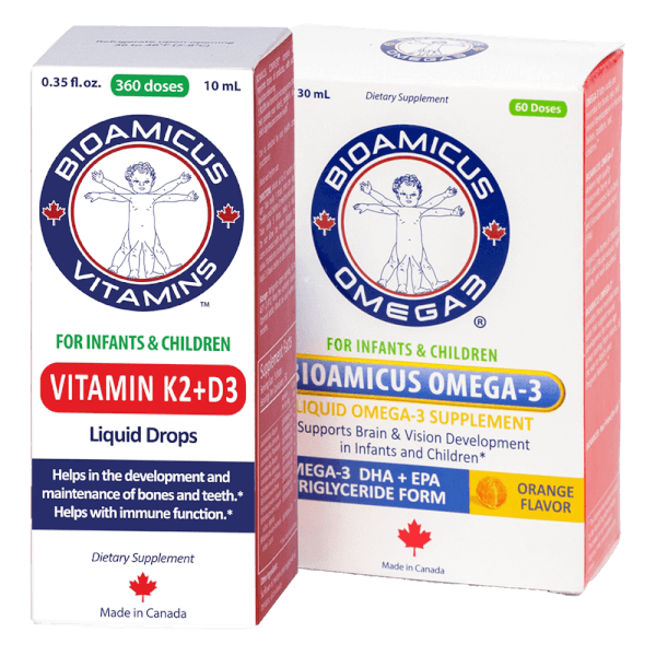 Combo 1 Bioamicus Vitamin K2D3 và Thực phẩm bảo vệ sức khỏe BioAmicus Omega-3