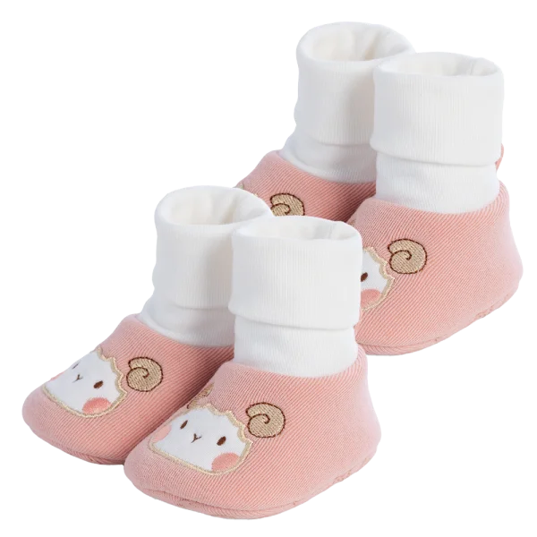 Combo 2 Giày sơ sinh cao cổ Animo A2404_MN003 (10,Hồng)