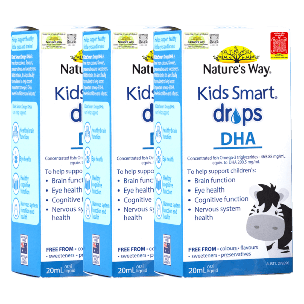 Combo 3 Thực phẩm bảo vệ sức khỏe Nature's Way Kids Smart Drops DHA (20ml)