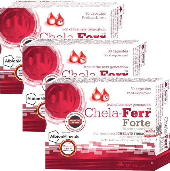 Combo 3 Thực phẩm bảo vệ sức khỏe Chela - Ferr Forte