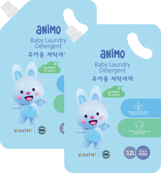 Combo 2 Nước giặt cho bé Animo hương làn gió mùa hè túi refill 3,2L