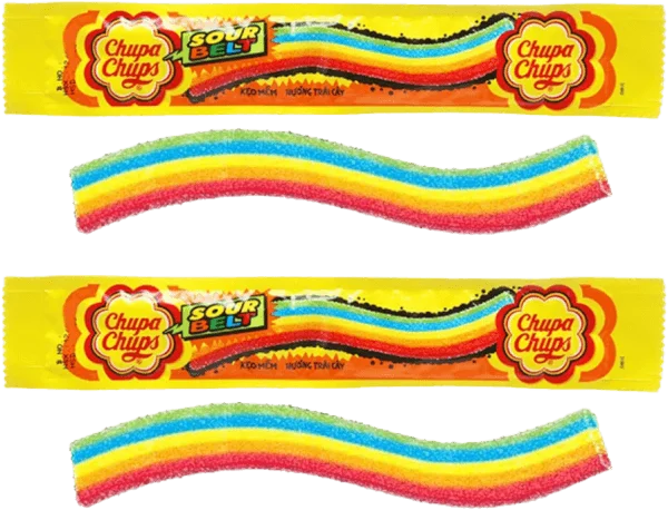Combo 2 Chupa Chups Sour Belt kẹo dẻo hương trái cây 8g - thanh
