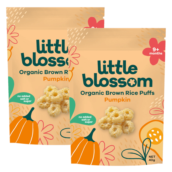 Combo 2 Bánh Puffs Gạo Lứt Hữu Cơ Little Blossom Vị Bí Ngô 40g