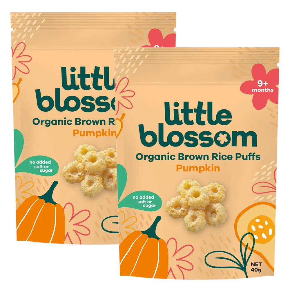 Combo 2 Bánh Puffs Gạo Lứt Hữu Cơ Little Blossom Vị Bí Ngô 40g