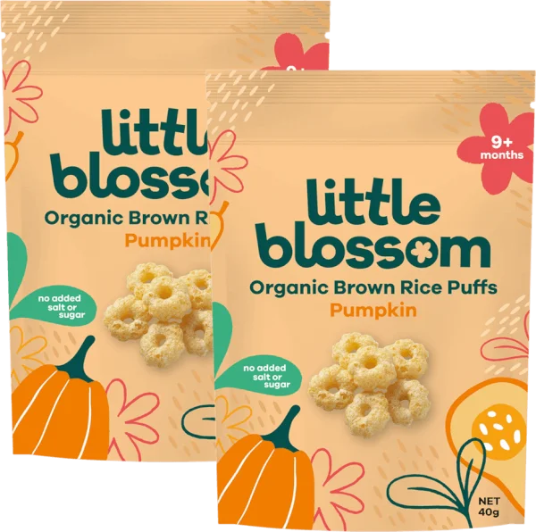 Combo 2 Bánh Puffs Gạo Lứt Hữu Cơ Little Blossom Vị Bí Ngô 40g