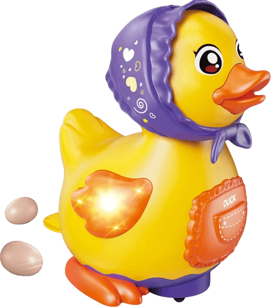 Đồ chơi vịt mẹ biết đi có nhạc đèn và đẻ 3 quả trứng LH16880526 C404 (Vàng)