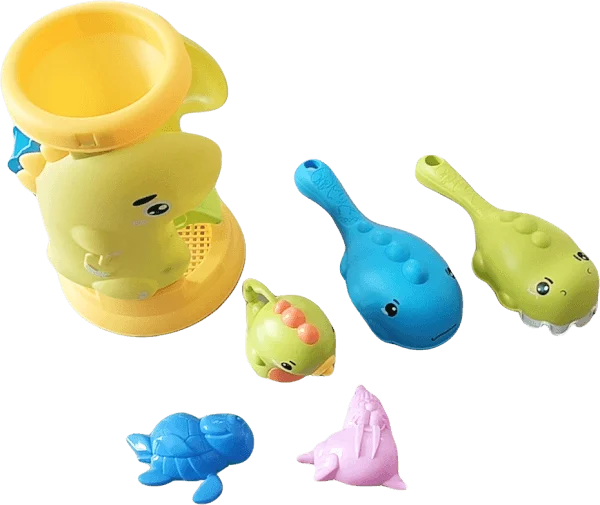 Đồ chơi đi biển khủng long vàng cát nước 6pcs LH16880462 C404 (Giao màu ngẫu nhiên)