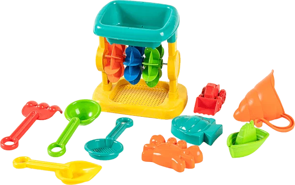 Đồ chơi đi biển guồng xoay cát nước 10pcs LH16880454 C404 (Xanh, Vàng)