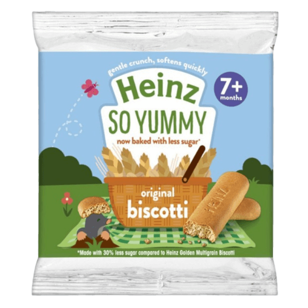 Bánh quy vị Tự Nhiên (ít đường) dành cho trẻ từ 7 tháng trở lên - Heinz Original Biscotti Reduced Sugar