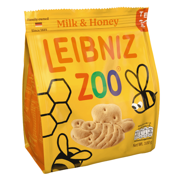 Bánh qui sữa & mật ong  hình gấu & ong Bahlsen Zoo 100g