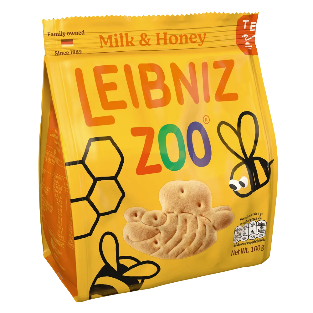 Bánh qui sữa & mật ong  hình gấu & ong Bahlsen Zoo 100g
