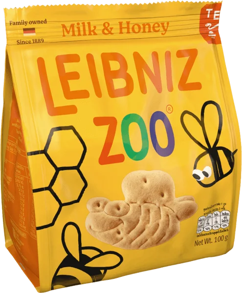 Bánh qui sữa & mật ong  hình gấu & ong Bahlsen Zoo 100g