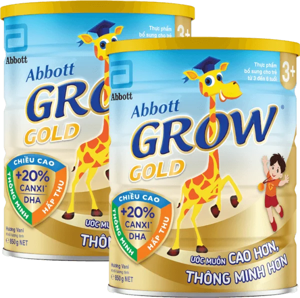 Combo 2 lon Sữa Abbott Grow 3+ 850g (3-6 tuổi)