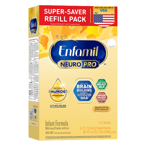 Combo 2 lon Sữa Enfamil NeuroPro Infant Formula 890g (0-12 tháng)