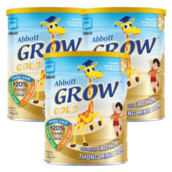 Combo 3 lon Sữa Abbott Grow 3+ 850g (3-6 tuổi)