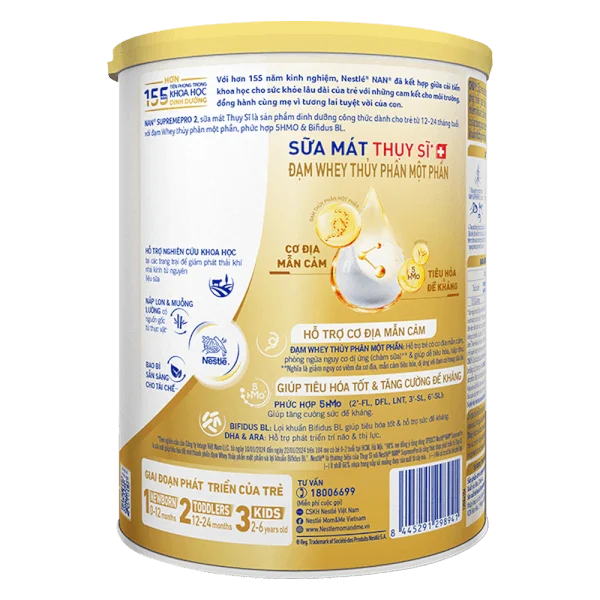 Sữa NAN SUPREME PRO số 2 800g (6-24 tháng) (giao bao bì ngẫu nhiên)