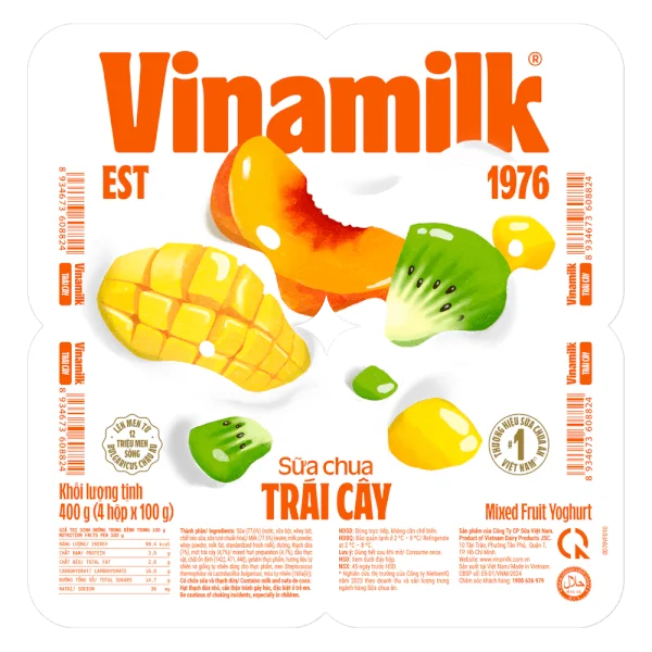 Combo 2 Sữa chua Vinamilk Trái cây 100g