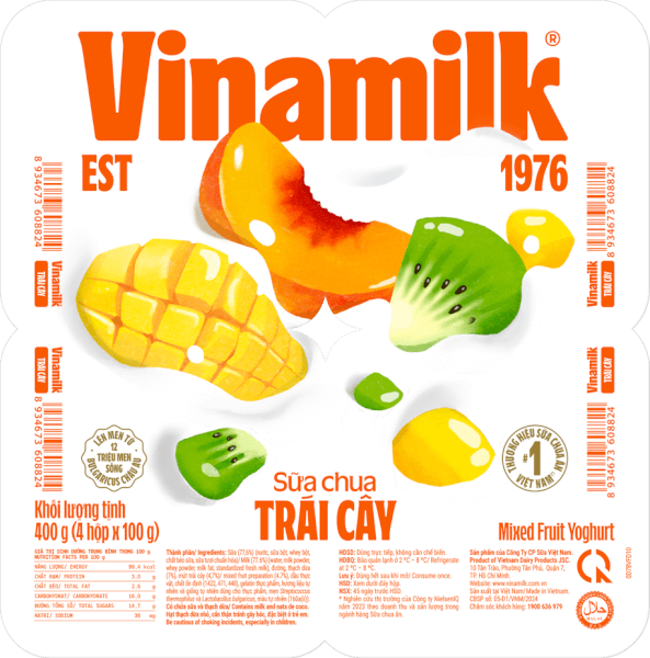 Sữa chua Vinamilk Trái cây 100g (Giao bao bì ngẫu nhiên)