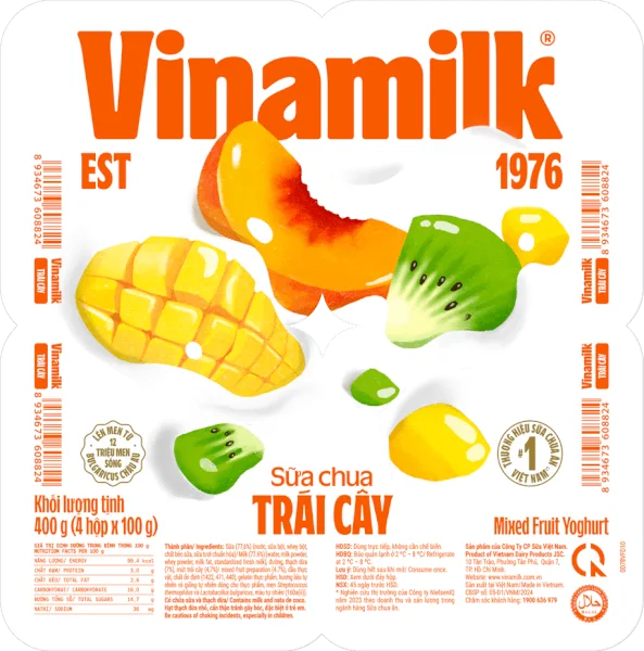 Sữa chua Vinamilk Trái cây 100g (Giao bao bì ngẫu nhiên)