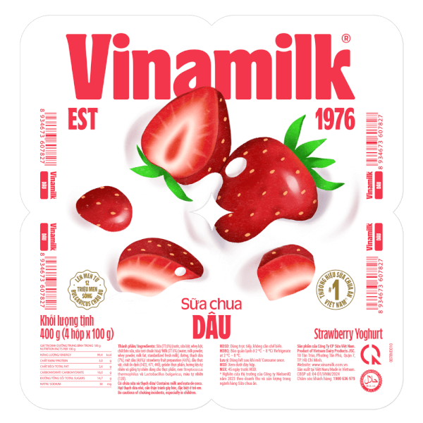 Sữa chua Vinamilk Dâu 100g (Giao bao bì ngẫu nhiên)