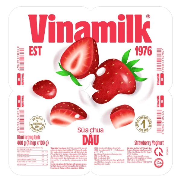 Sữa chua Vinamilk Dâu 100g (Giao bao bì ngẫu nhiên)