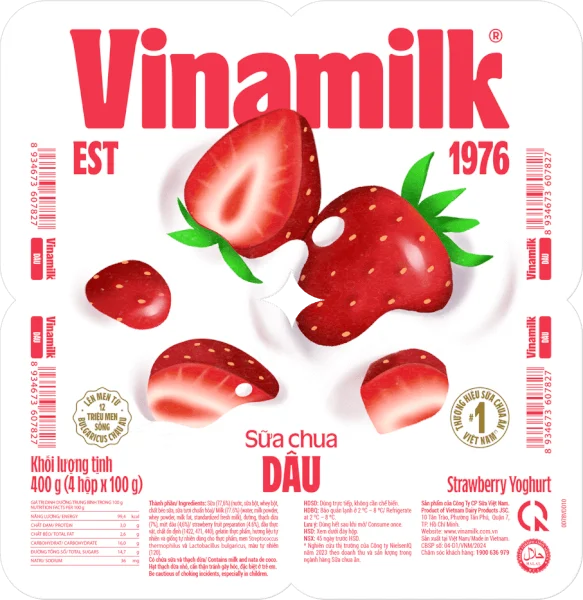 Sữa chua Vinamilk Dâu 100g (Giao bao bì ngẫu nhiên)