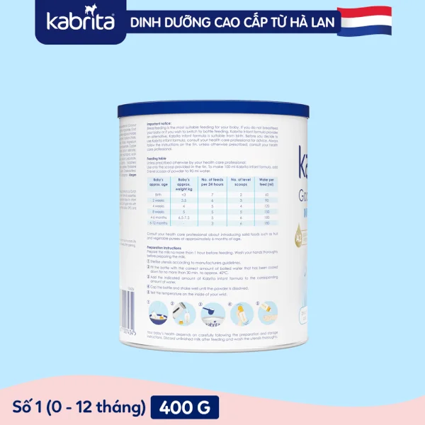 Sữa dê Kabrita Số 1 400g (0-12 tháng)