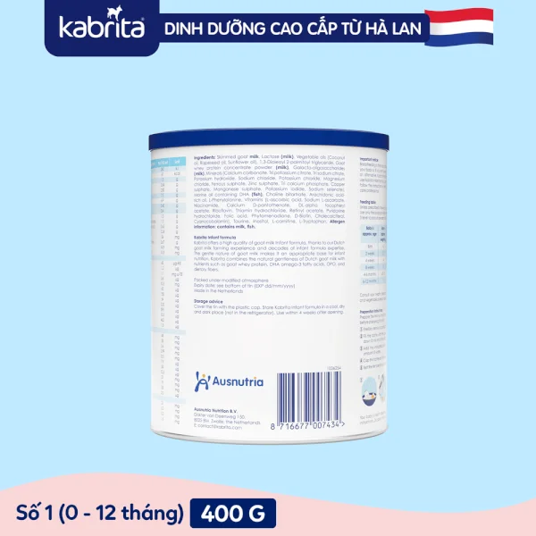 Sữa dê Kabrita Số 1 400g (0-12 tháng)