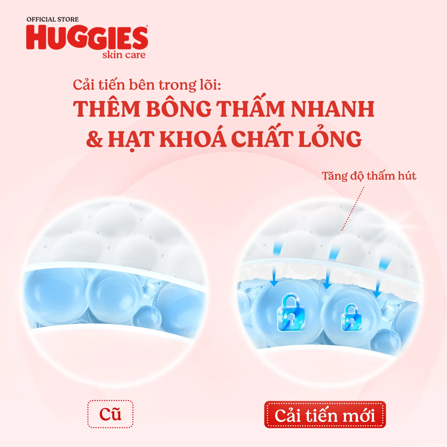 Tã quần Huggies Skincare gói cực đại (M, 6-11kg, 76 miếng) (giao bao bì ngẫu nhiên)