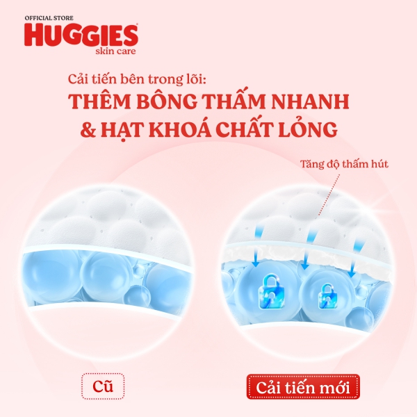 Tã quần Huggies Skincare gói cực đại (L, 9-14kg, 68 miếng)