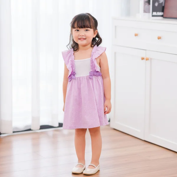 Đầm bé gái BST Gấu ngọt ngào Animo BH423001 (6M-6Y,Tím)