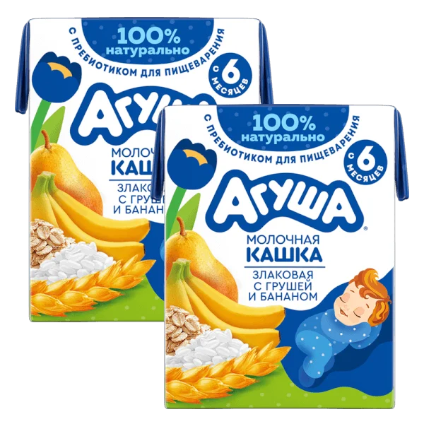 Combo 2 Sữa Đêm Ngũ Cốc Vị Lê Và Chuối Agusha 200ml