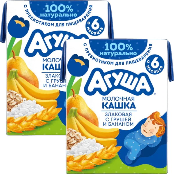 Combo 2 Sữa Đêm Ngũ Cốc Vị Lê Và Chuối Agusha 200ml