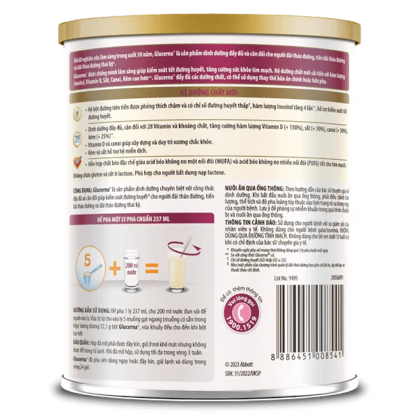 Thực phẩm dinh dưỡng y học Glucerna hương vani 380g
