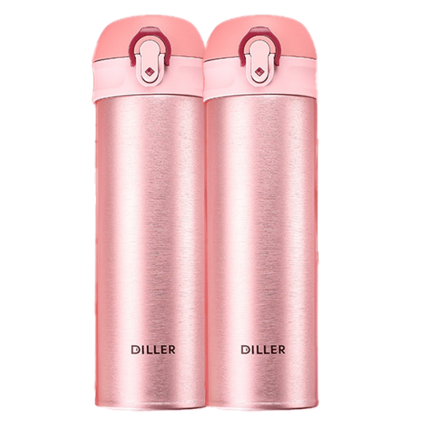 Combo 2 Bình giữ nhiệt Diller 480ml (inox 304+ 316)- Hồng