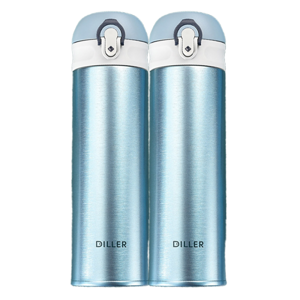 Combo 2 Bình giữ nhiệt Diller 480ml (inox 304+ 316)- Xanh