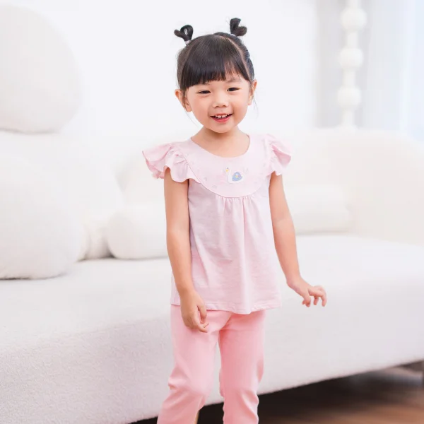 Bộ bé gái lửng Thiên Nga Animo VD1223050 (6M-6Y,Hồng nhạt)